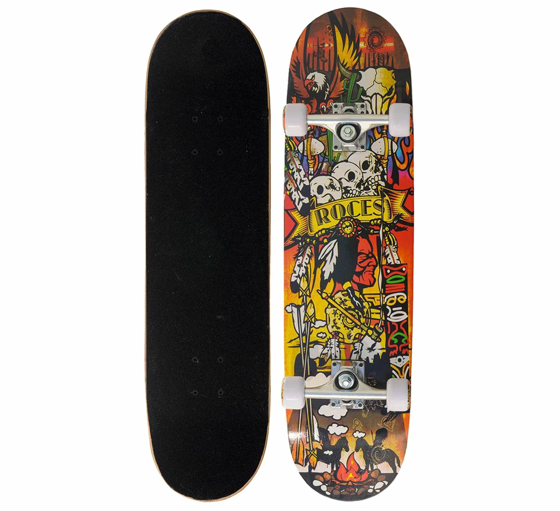 Roces Indian Skateboard Schwarz - Rot - Gelb 3 Roces Indian Skateboard Schwarz - Rot - Gelb