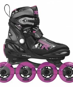 Roces Moody Inline Skates Für Kinder (verstellbar) Schwarz - Grau - Violett