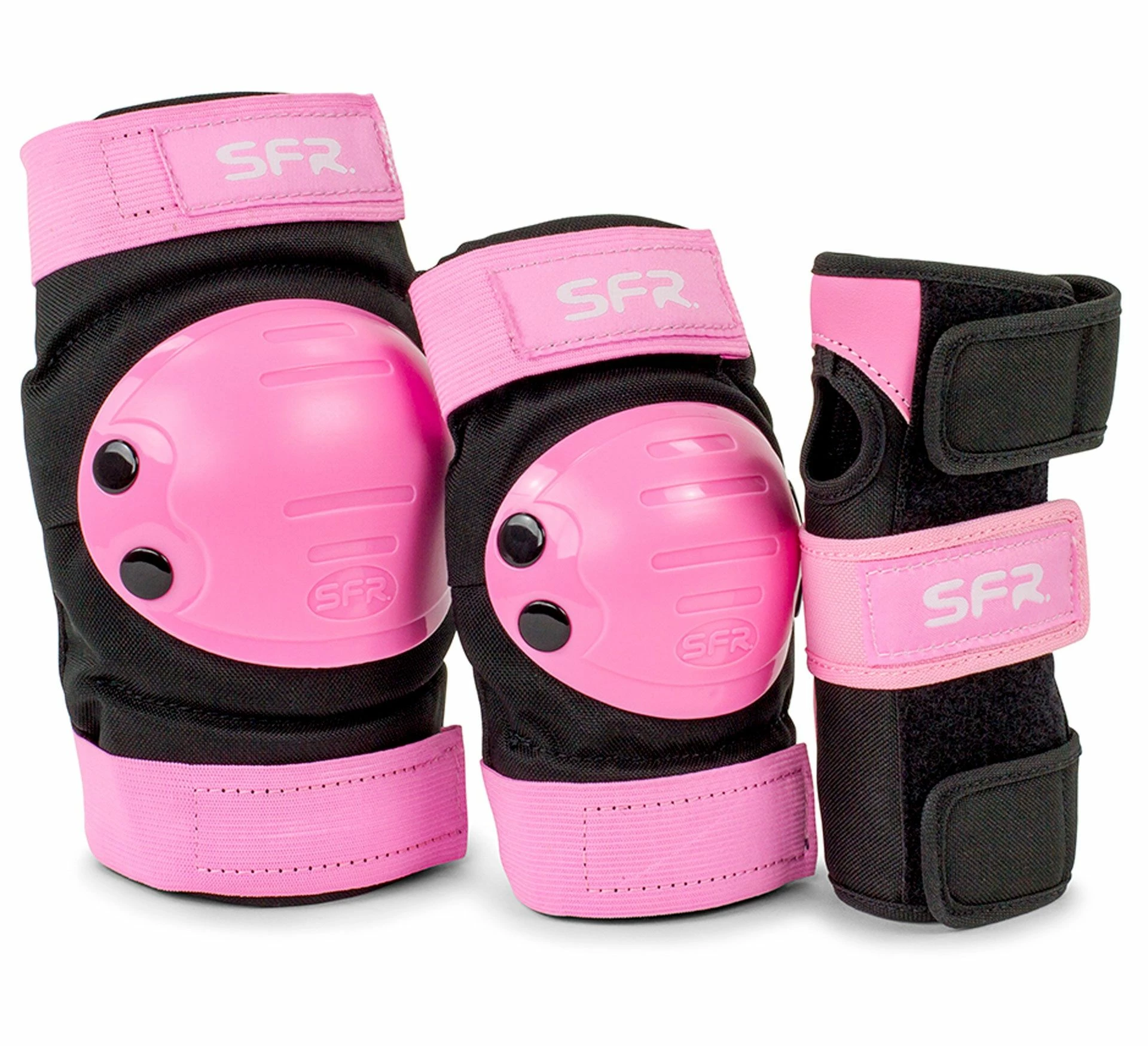SFR Essentials Triple Pad Set Junior Rosa - Schwarz 3 SFR Essentials Triple Pad Set Junior Rosa - Schwarz