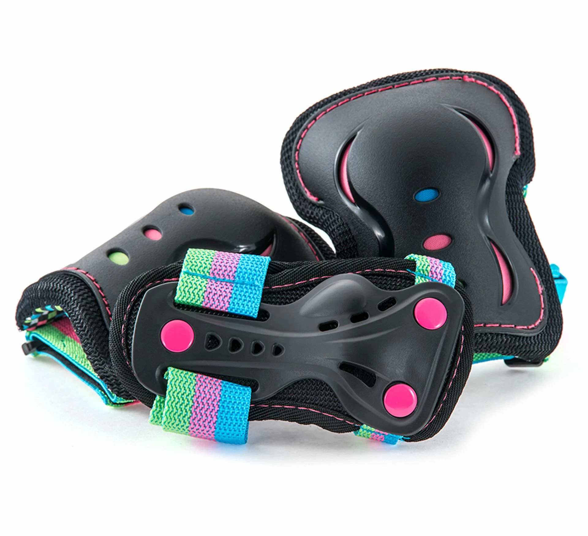 SFR Essentials Triple Pad Set Junior Schwarz - Rosa - Blau 3 SFR Essentials Triple Pad Set Junior Schwarz - Rosa - Blau