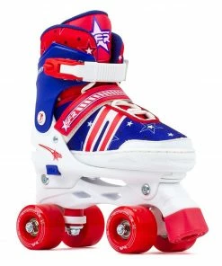 SFR Spectra Adjustable Quad Rollerskates Kinder Blau - Rot - Weiß