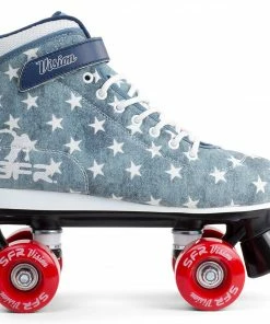 SFR Vision Canvas Quad Rollerskates Kinder Blau - Weiß - Schwarz - Rot