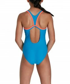 Speedo Boom Logo Placement Flyback Badeanzug Mädchen Blau - Orange -Adidas-Shop Speedo Boom Logo Placement Flyback Badpak Meisjes 3 2209091637