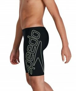 Speedo Boom Logo Placement Badehose Jungen Schwarz - Grün/gelb -Adidas-Shop Speedo Boom Logo Placement Jammer Jongens 3 2208110902