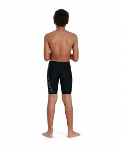 Speedo Boom Logo Placement Badehose Jungen Schwarz - Grün/gelb -Adidas-Shop Speedo Boom Logo Placement Jammer Jongens 4 2208110902