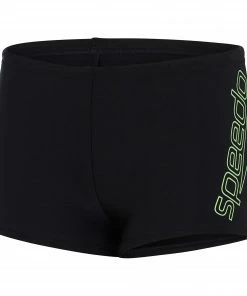Speedo Boom Logo Placement Schwimmshort Jungen Schwarz - Grün/gelb