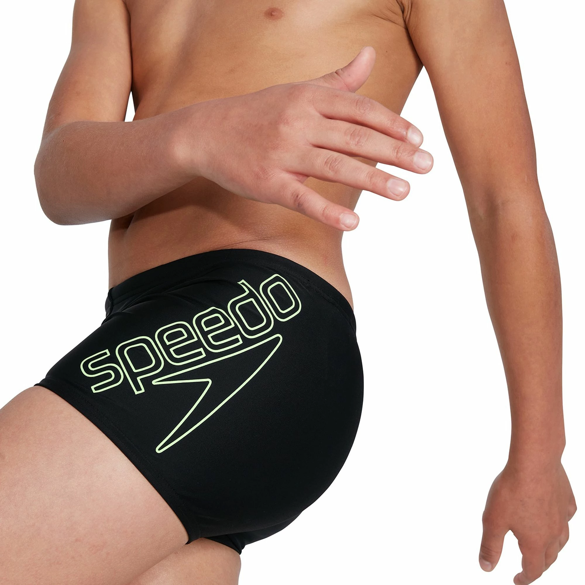 Speedo Boom Logo Placement Schwimmshort Jungen Schwarz - Grün/gelb 7 Speedo Boom Logo Placement Schwimmshort Jungen Schwarz - Grün/gelb – Bild 5