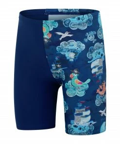 Speedo Digital Allover Jammer Schwimmshort Jungen Dunkelblau - Blau - Orange - Weiß