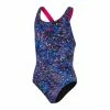 Speedo Digital Allover Leaderback Badeanzug Mädchen Schwarz - Blau - Rosa -Adidas-Shop Speedo Digital Allover Leaderback Badpak Meisjes 2210171116