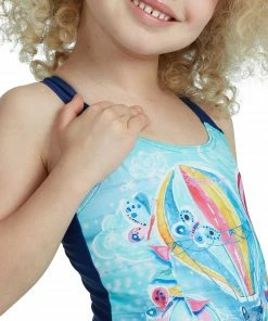 Speedo Digital Allover Racerback Badeanzug Mädchen Hellblau - Rosa - Gelb -Adidas-Shop Speedo Digital Allover Racerback Badpak Meisjes 5 2209091638