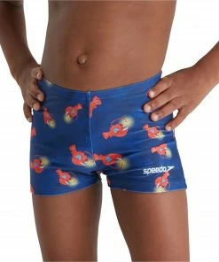 Speedo Digital Allover Jammer Schwimmshort Jungen Blauw - Oranje