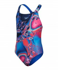 Speedo Digital Placement Medalist Badeanzug Mädchen Blau - Rosa