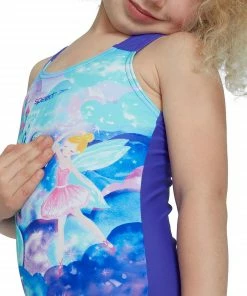 Speedo Digital Placement Racerback Badeanzug Mädchen Violett - Blau -Adidas-Shop Speedo Digital Placement Racerback Badpak Meisjes 5 2209091638 1