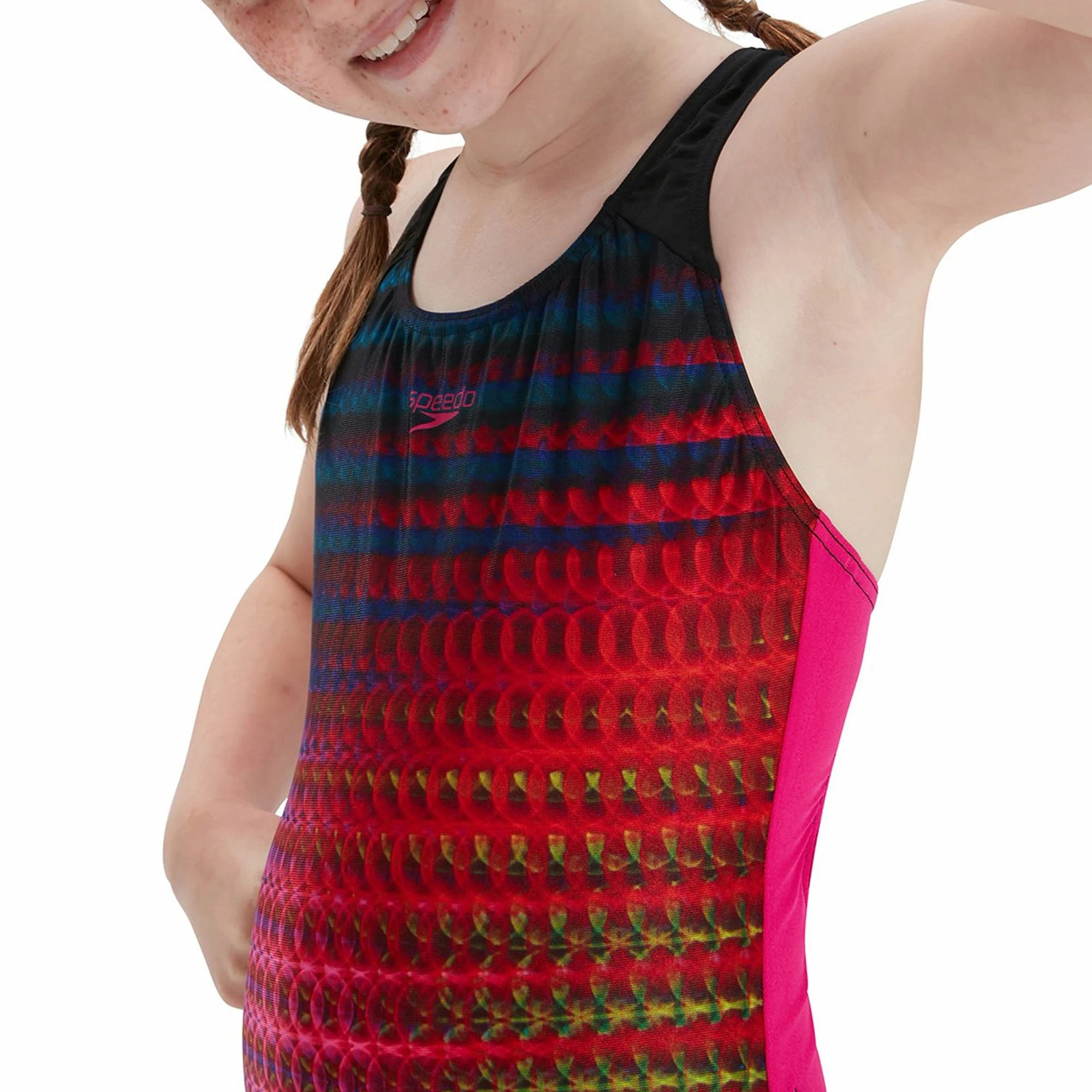 Speedo Digital Placement Splashback Badeanzug Mädchen Rosa - Grün - Blau 4 Speedo Digital Placement Splashback Badeanzug Mädchen Rosa - Grün - Blau – Bild 2