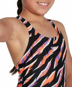 Speedo ECO Allover Medalist Badeanzug Mädchen Schwarz - Orange - Violett 11 Speedo ECO Allover Medalist Badeanzug Mädchen Schwarz - Orange - Violett -Adidas-Shop Speedo ECO Allover Medalist Badpak Meisjes 5 2209091637