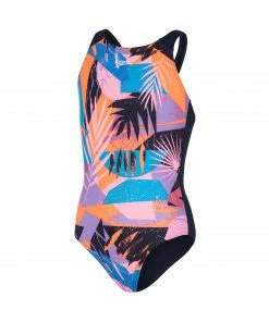 Speedo ECO Digital Placement Pulseback Badeanzug Mädchen Rosa - Orange - Blau