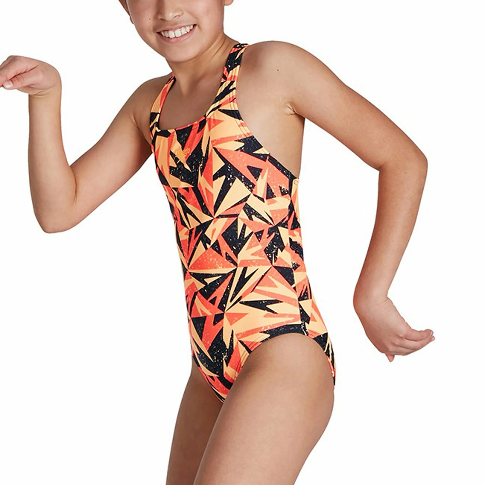 Speedo Hyper Boom Allover Medalist Badeanzug Mädchen Schwarz - Orange 6 Speedo Hyper Boom Allover Medalist Badeanzug Mädchen Schwarz - Orange – Bild 4