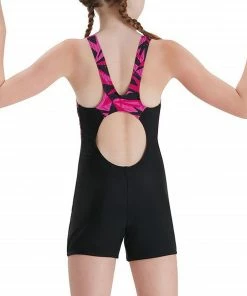 Speedo Hyper Boom Splice Legsuit Muscleback Badeanzug Mädchen Schwarz - Rosa -Adidas-Shop Speedo Hyper Boom Splice Legsuit Muscleback Badpak Meisjes 3 2203310923