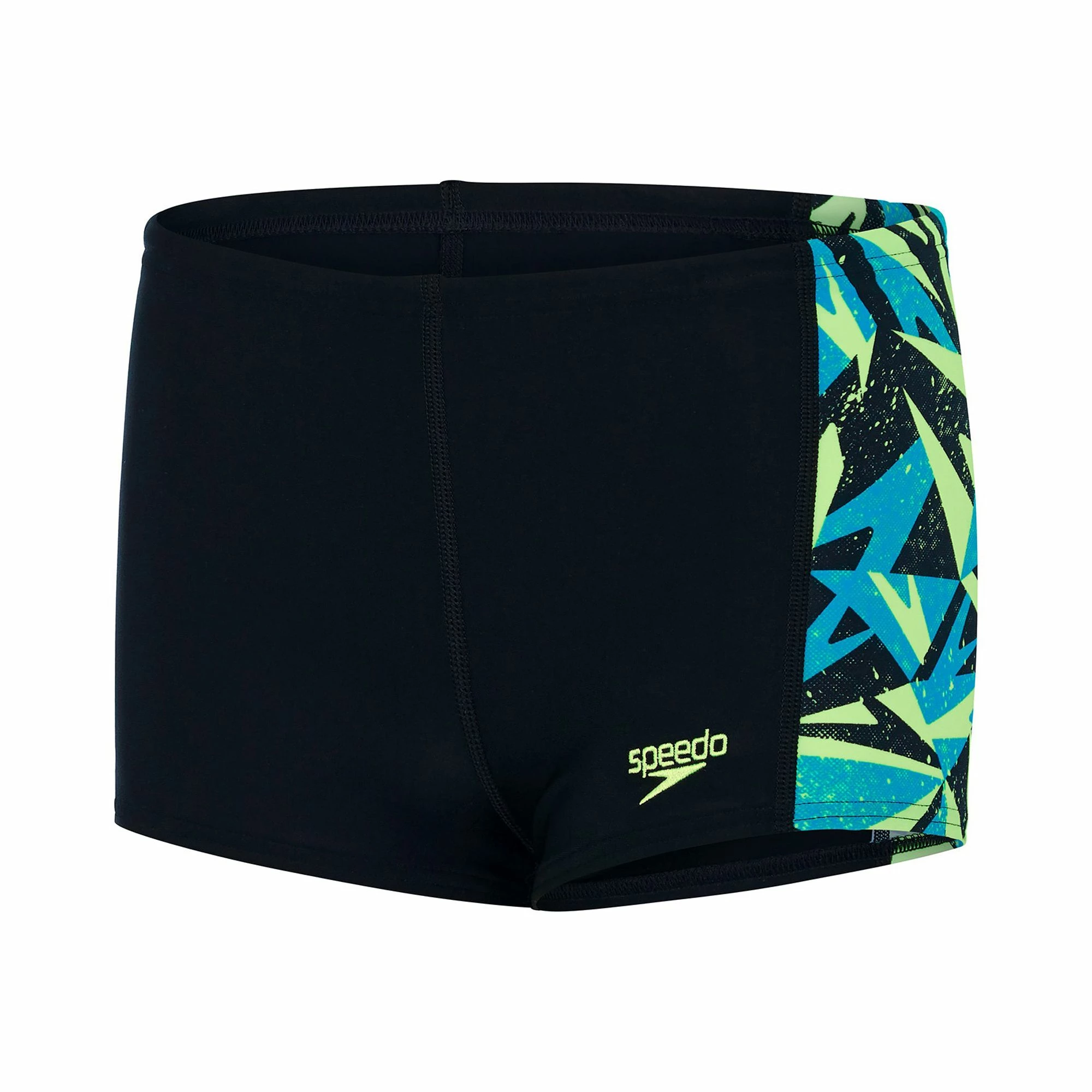 Speedo Hyperboom Panel Schwimmshort Jungen Schwarz - Blau - Gelb 3 Speedo Hyperboom Panel Schwimmshort Jungen Schwarz - Blau - Gelb