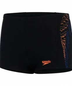 Speedo Plastisol Placement Schwimmshort Jungen Schwarz - Orange - Blau