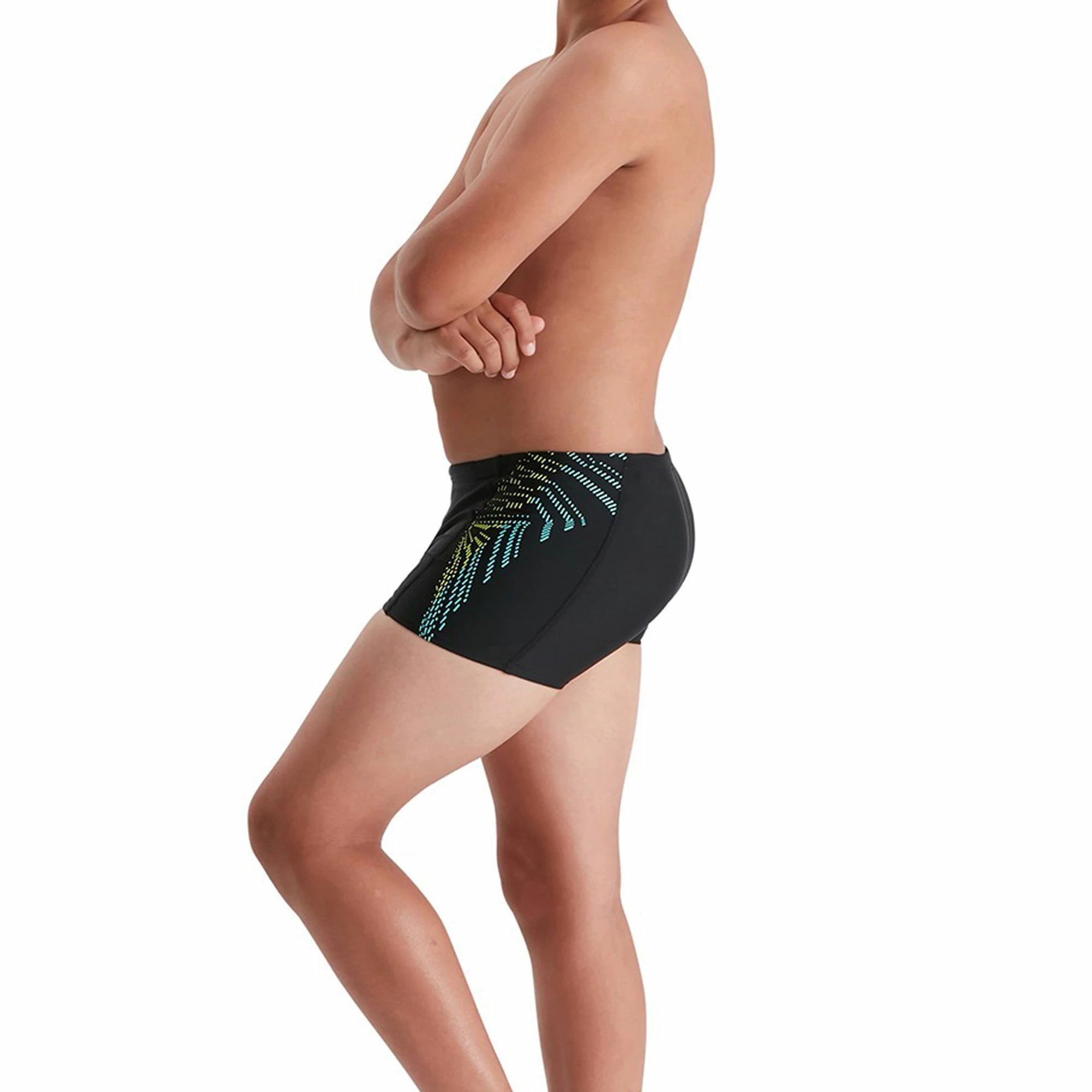 Speedo Plastisol Placement Schwimmshort Jungen Schwarz - Grün - Blau 6 Speedo Plastisol Placement Schwimmshort Jungen Schwarz - Grün - Blau – Bild 4