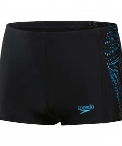 Speedo Plastisol Placement Schwimmshort Jungen Schwarz - Blau -Adidas-Shop Speedo Plastisol Placement Zwemboxer Jongens 5 2203031135 1