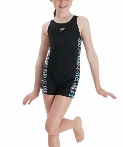 Speedo Printed Leaderback Legsuit Badeanzug Mädchen Schwarz - Blau - Rot - Grün -Adidas-Shop Speedo Printed Leaderback Legsuit Badpak Meisjes 3 2203031135