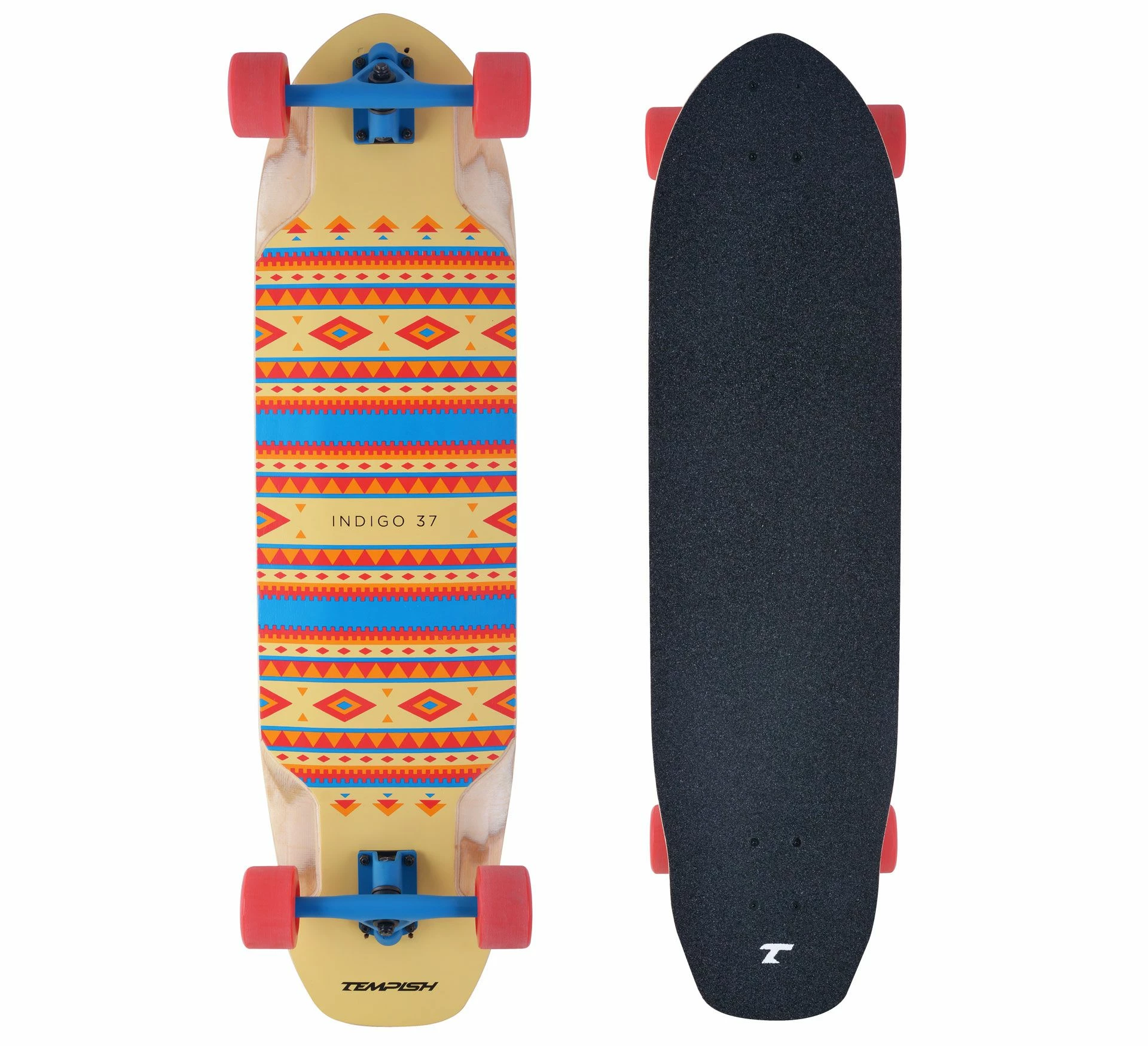 Tempish Indigo Longboard 36" Rot - Blau - Gelb - Braun 3 Tempish Indigo Longboard 36" Rot - Blau - Gelb - Braun