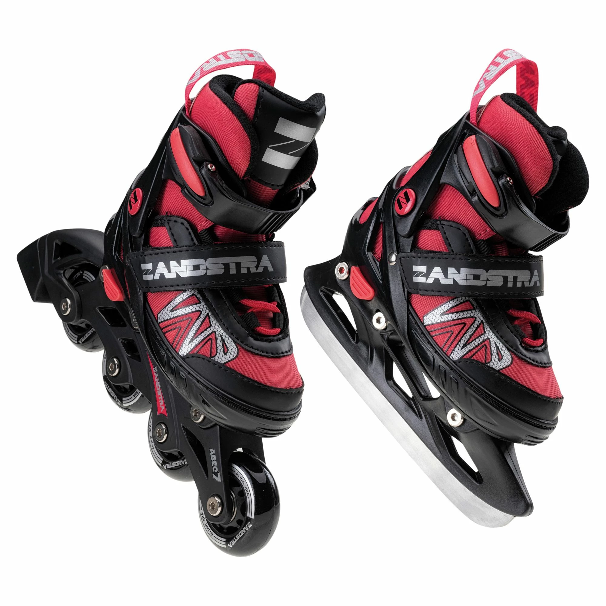 Zandstra 2-in-1 Schlittschuhe/Skate Combo Junior (verstellbar) Rot - Schwarz - Silber 3 Zandstra 2-in-1 Schlittschuhe/Skate Combo Junior (verstellbar) Rot - Schwarz - Silber